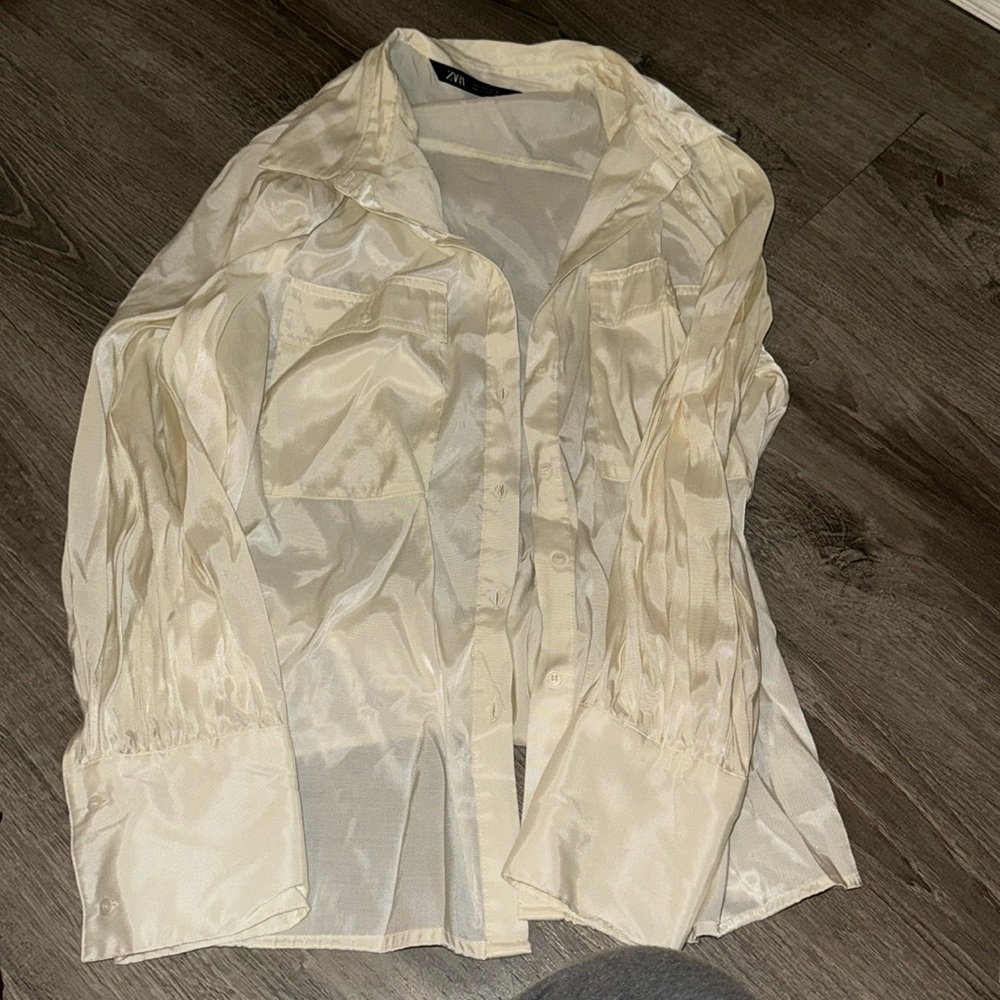 Zara sheer button down